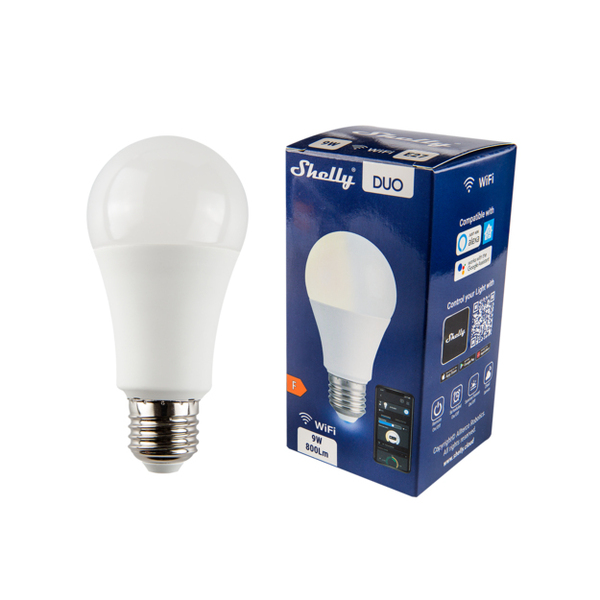 Shelly Duo Wi-Fi operated bulb, dimmable, E27, 9W