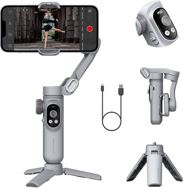 AOCHUAN X Pro RGB - 3-Axis Smartphone Gimbal, Gray