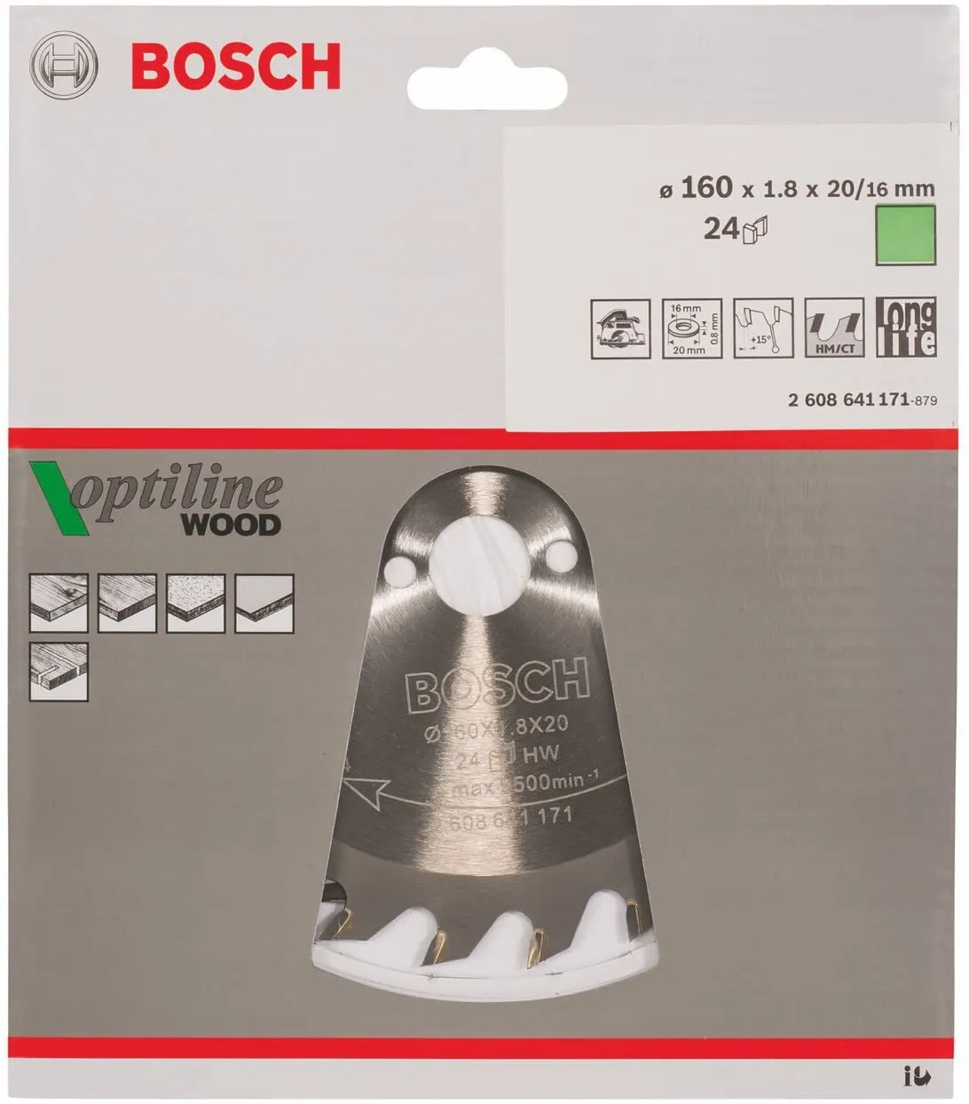 Bosch Optiline Wood Rundsavsklinge H&aring;ndholdt sav Rundsav Geringssav Bordsav