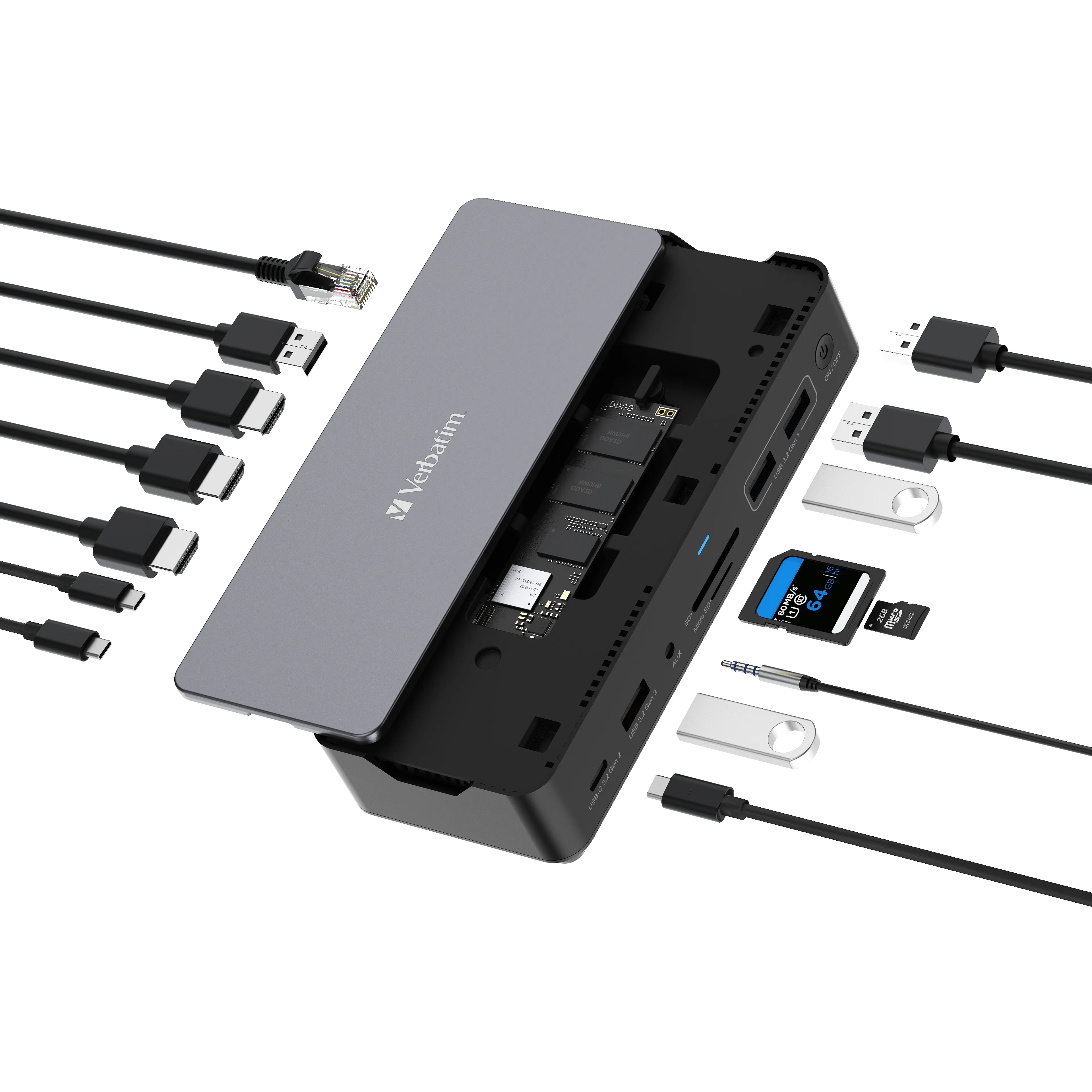 USB-C Pro Docking Station 15 Port w/SSD Included CDS-15SSD