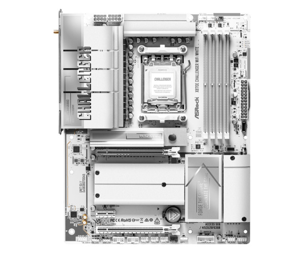 ASRock X870E Challenger WiFi 7 AM5 ATX -emolevy, valkoinen