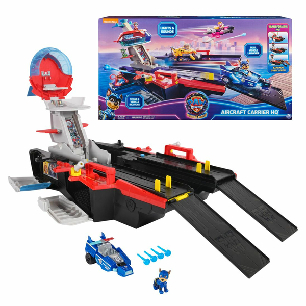 Spin Master Paw Patrol: The Mighty Movie, Marine Headquarters Playset, Toy Vehicle (with Chase Toy Figure and Superhero Vehicle)