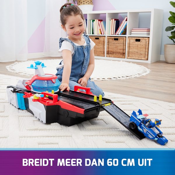 Spin Master Paw Patrol: The Mighty Movie, Marine Headquarters Playset, Toy Vehicle (with Chase Toy Figure and Superhero Vehicle)
