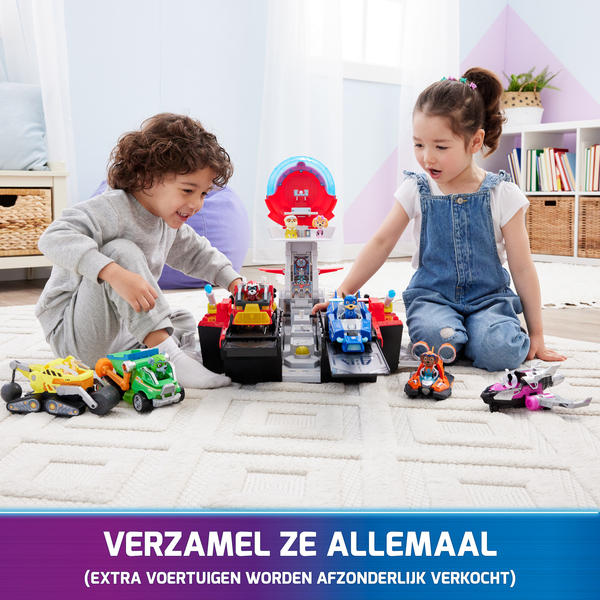 Spin Master Paw Patrol: The Mighty Movie, Marine Headquarters Playset, Toy Vehicle (with Chase Toy Figure and Superhero Vehicle)