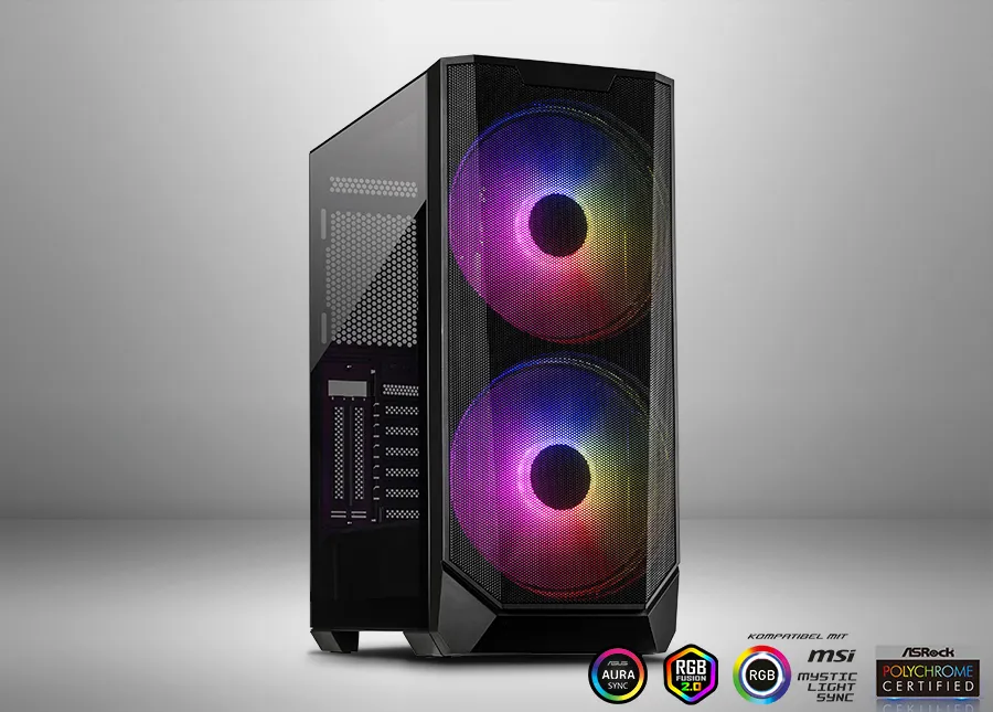 Inter-Tech IT-3503 Airstream - Mid Tower case, Black