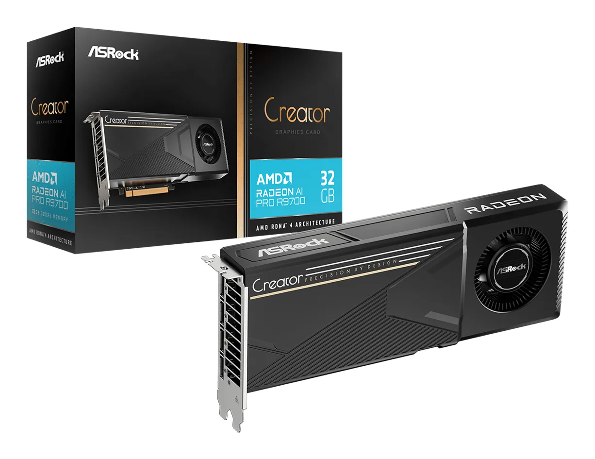 ASRock Radeon AI PRO R9700 Creator 32 GB grafikkort