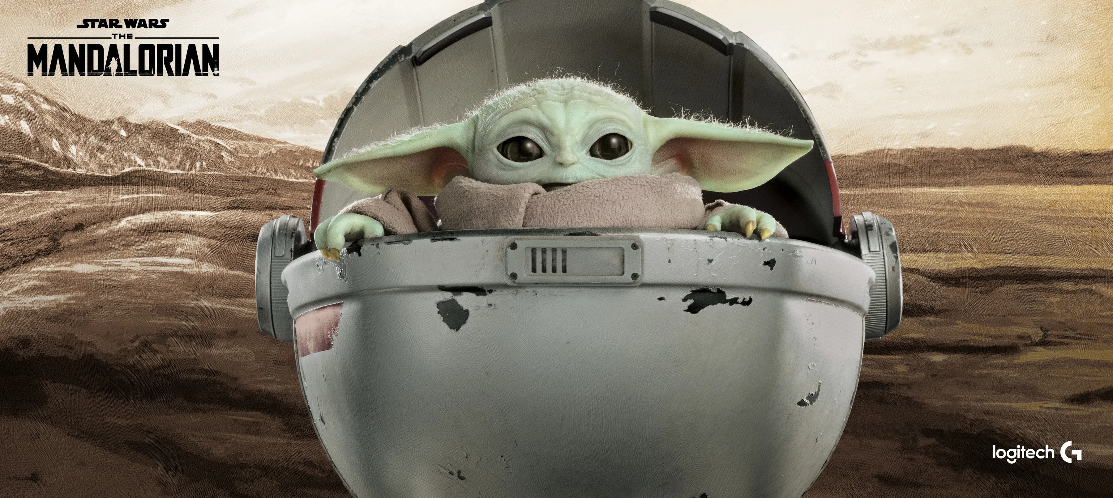 Logitech A30 - tr&aring;dl&ouml;sa spelh&ouml;rlurar, The Mandalorian Edition