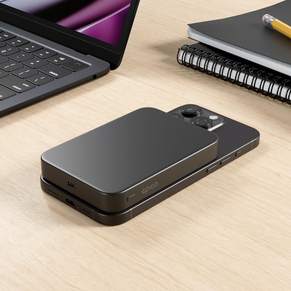 Epico UltraPack Qi2 10000mAh Alu Mag+ Wireless Power Bank EM71b Wireless Charging 15W for iPhone and Android, Black