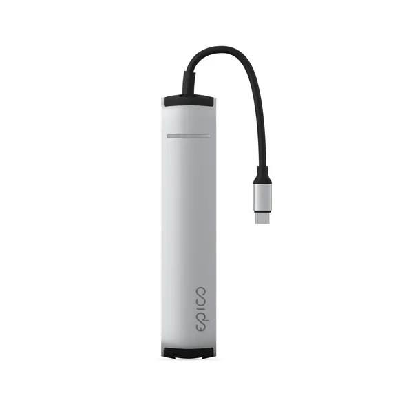 Epico 6in1 Slim Hub 8K USB-C - hubb, silver