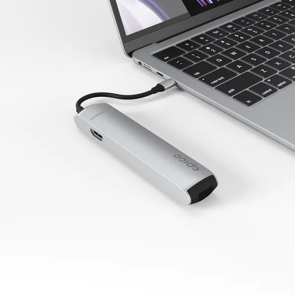 Epico 6in1 Slim Hub 8K USB-C - hubb, silver