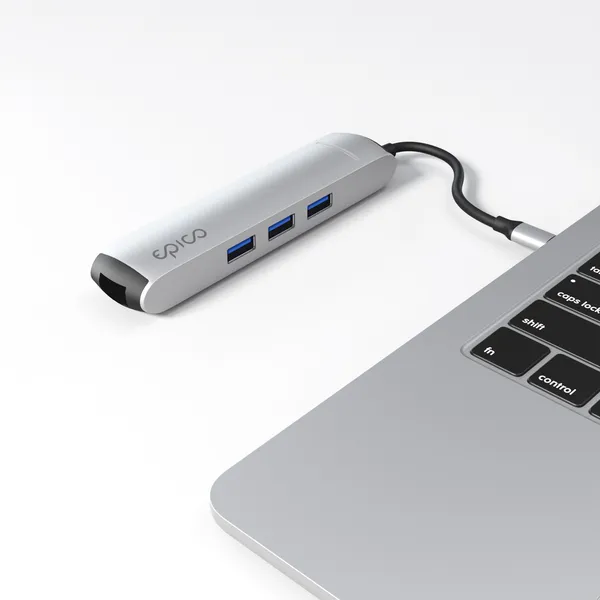 Epico 6in1 Slim Hub 8K USB-C - hubb, silver