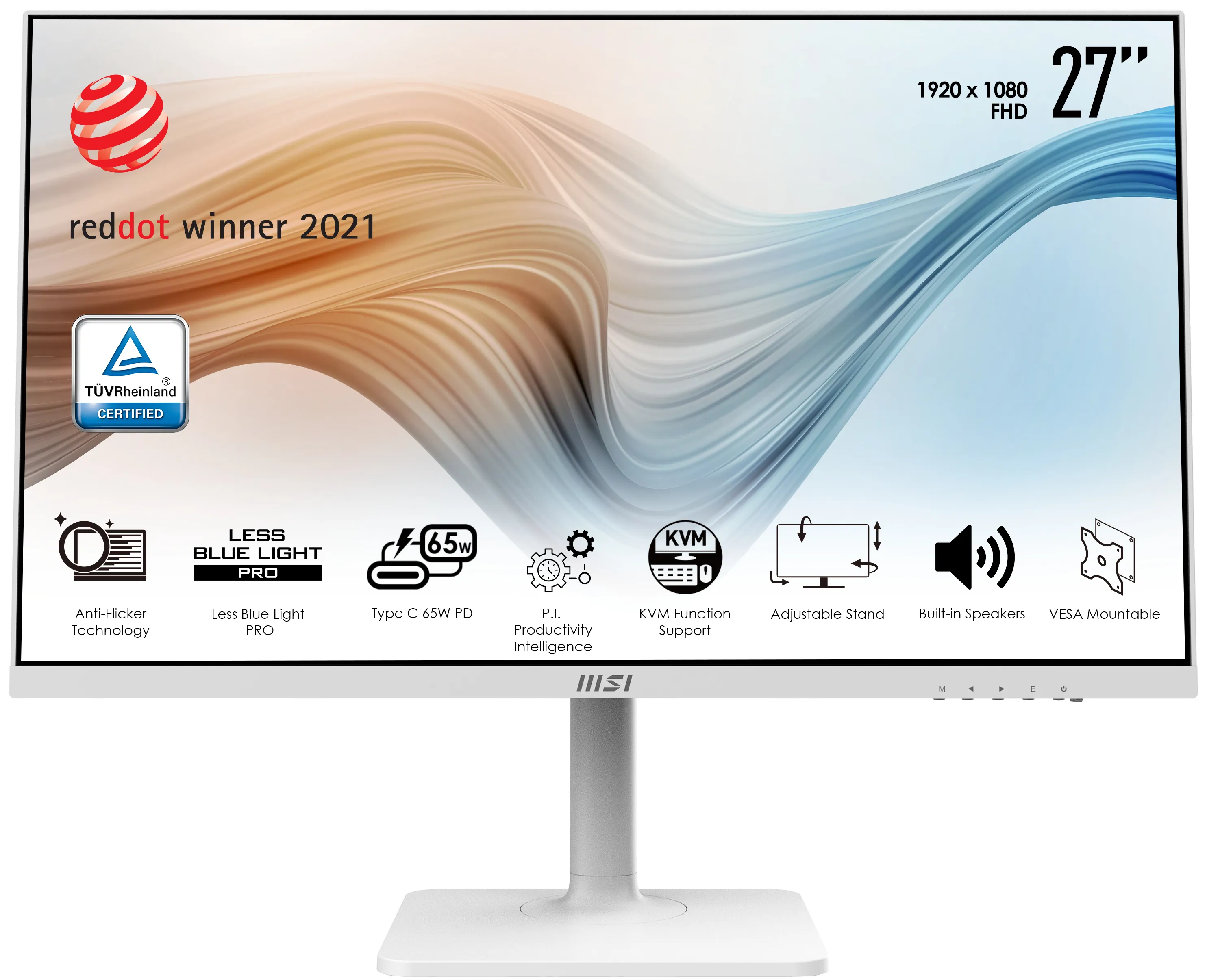 MSI 27" Pro, Full HD, FreeSync, USB-C - skärm