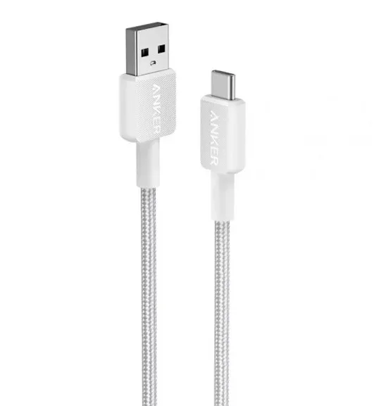 Anker 322 USB-A - USB-C - cable, White, 0.9m