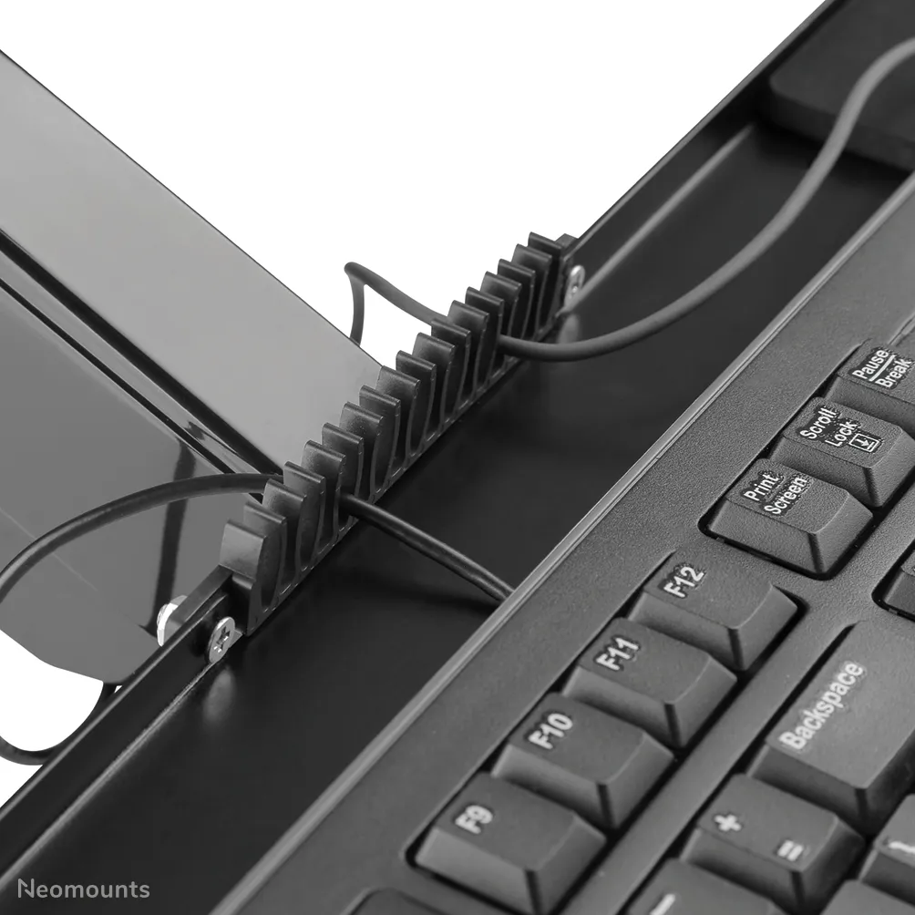 Neomounts desk mounted sit-stand workstation Screen Keyboard &amp; Mouse