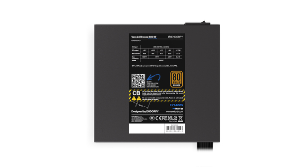 Endorfy Vero L5 600W - strömkälla, 80 Plus Bronze