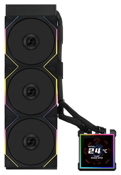 Lian Li Hydroshift II LCD-S 360N 360mm ARGB Liquid Cooler, Black