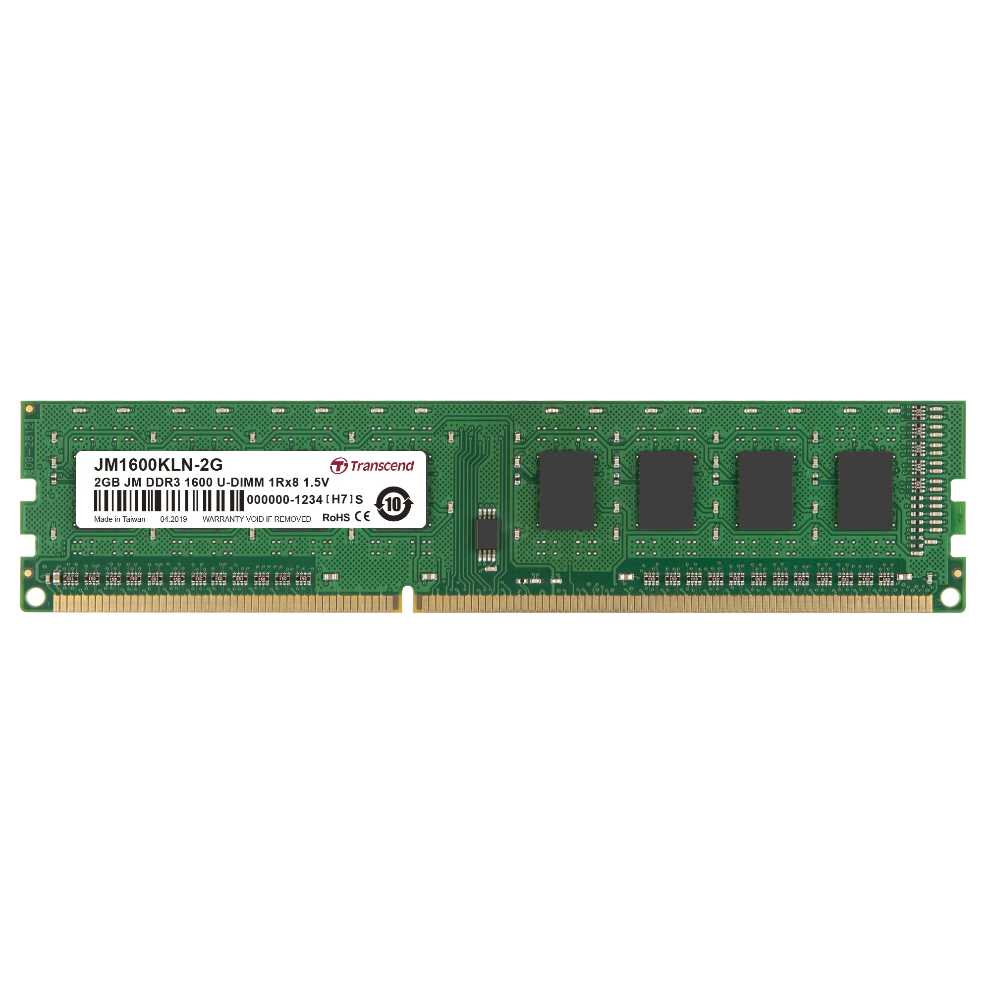 TRANSCEND 2GB JM DDR3 1600MHZ U-DIMM 1RX8 256MX8 CL11 1.5V