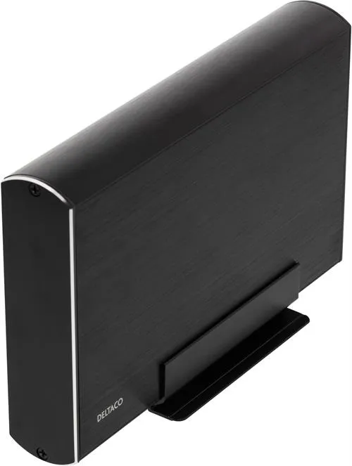 DELTACO ulkoinen kotelo 1x3,5&quot; SATA 6Gb/s-kiintole, USB3, alu, mu
