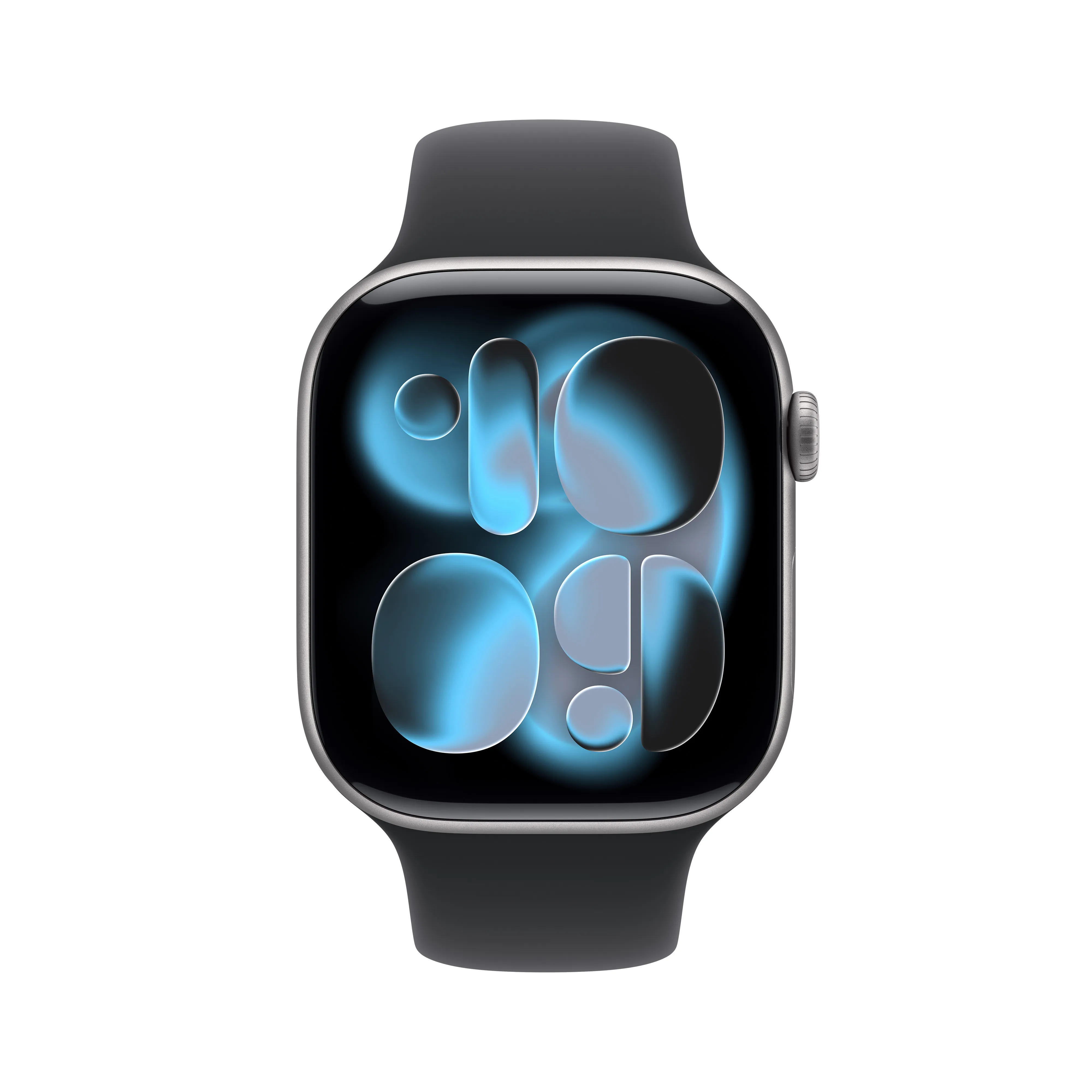 Apple Watch Series 11 (GPS) 46 mm tähtiharmaa alumiinikuori ja musta urheiluranneke, S/M