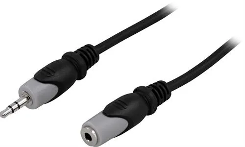 Deltaco 3.5mm – 3.5mm - audio cable, male/female, 0.5 m, Black