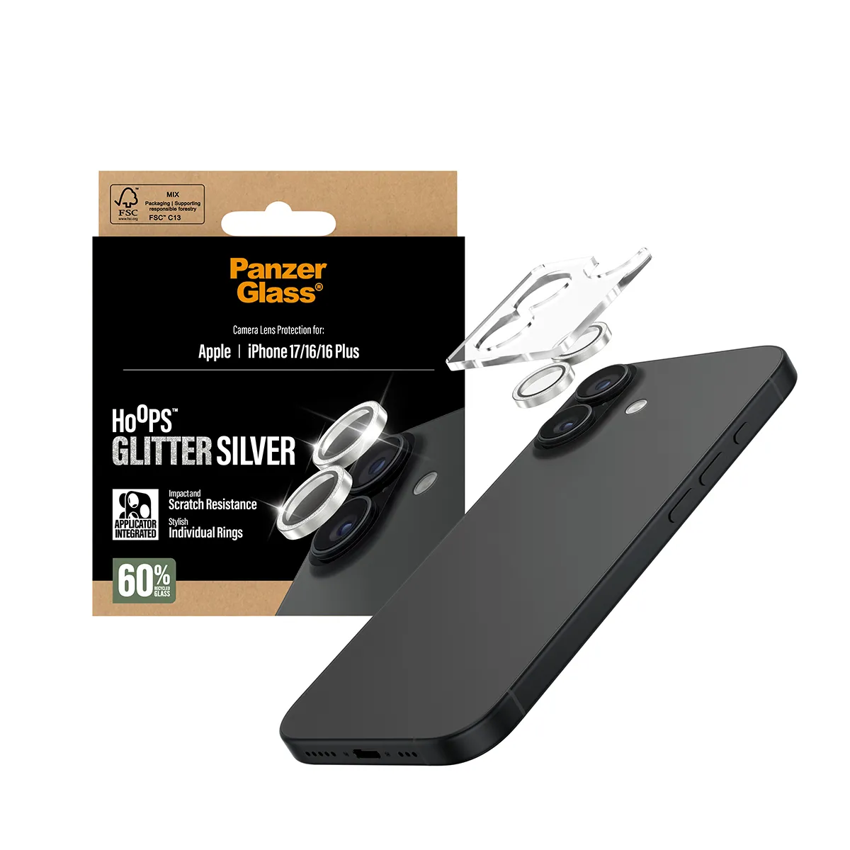 Panzerglass iPhone 17 / 16 / 16 Plus - linsskydd, Silver