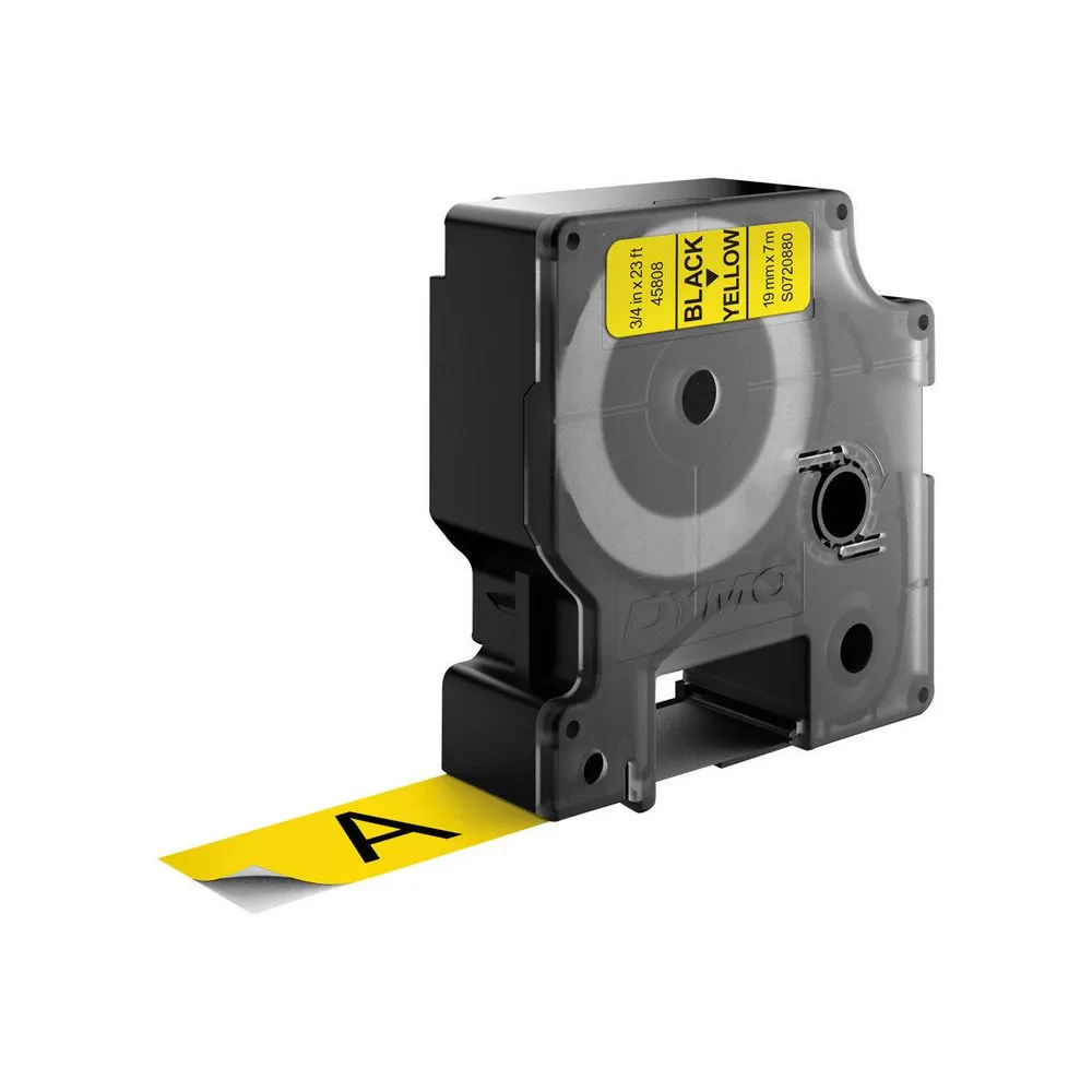 Tape D1 19mmx7m black/yellow