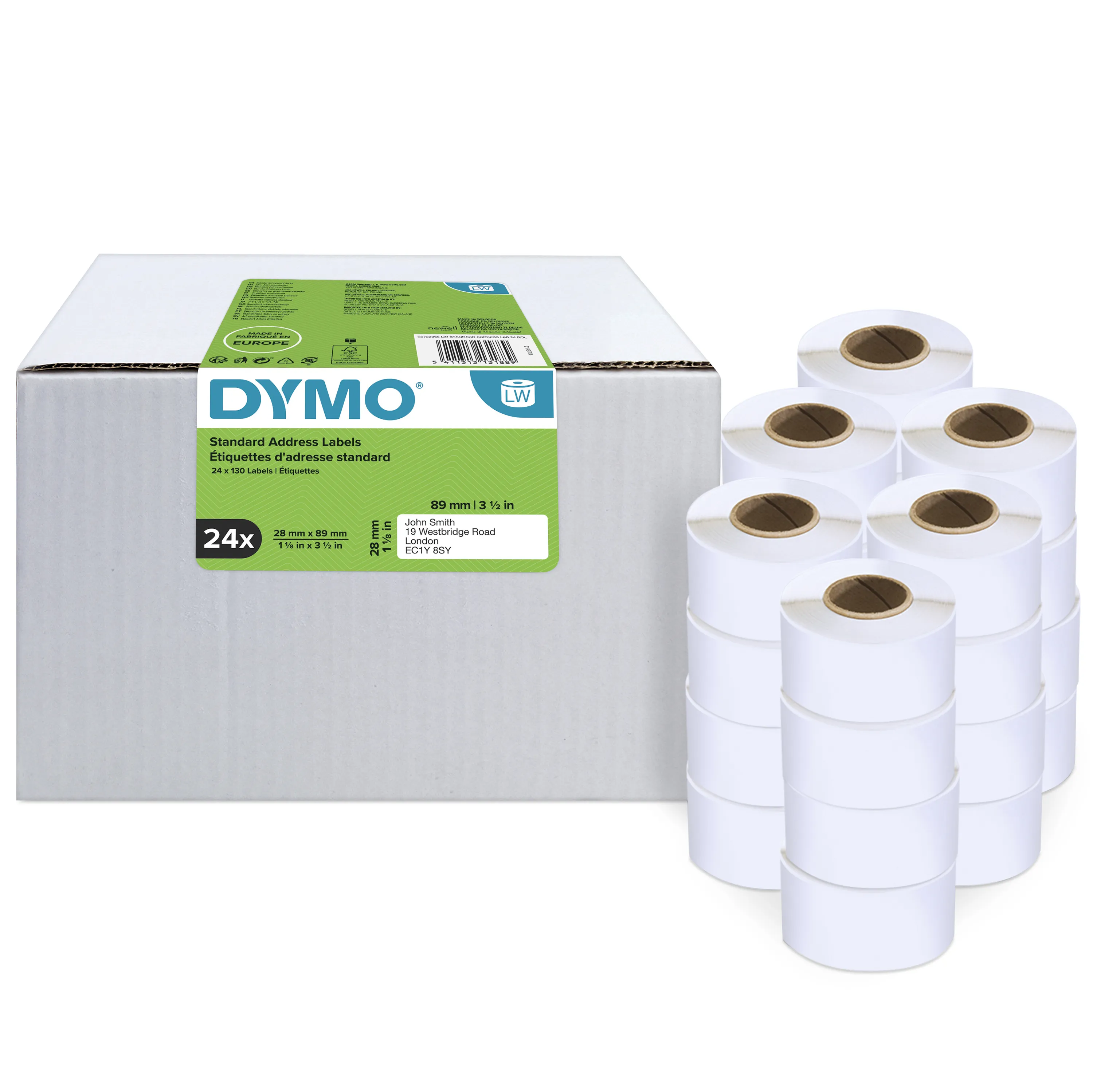 DYMO LabelWriter adressetiketter vita bulk 89x28mm / 24x130st