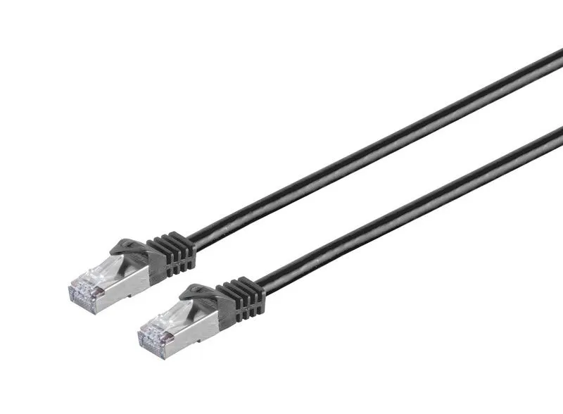 MicroConnect Cat7 S/FTP RJ45 0.25m n&auml;tverkskabel, svart