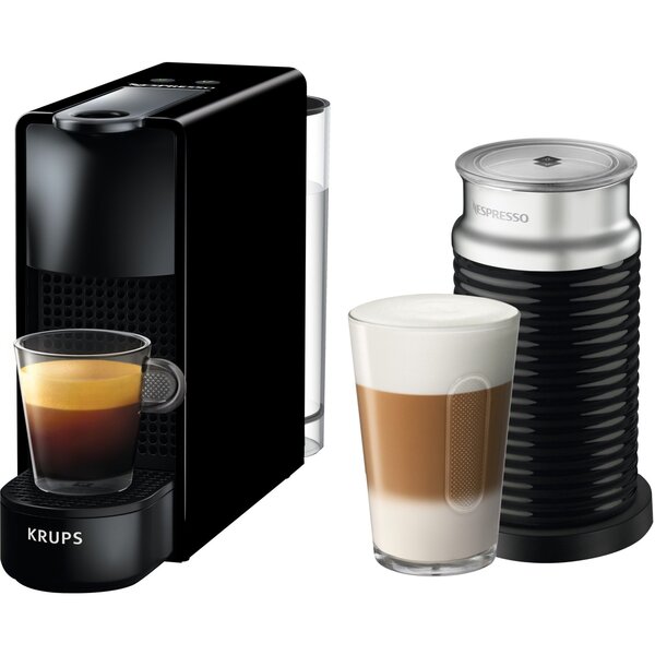 Krups Nespresso Essenza Mini &amp; Aeroccino3 - capsule coffee maker, black