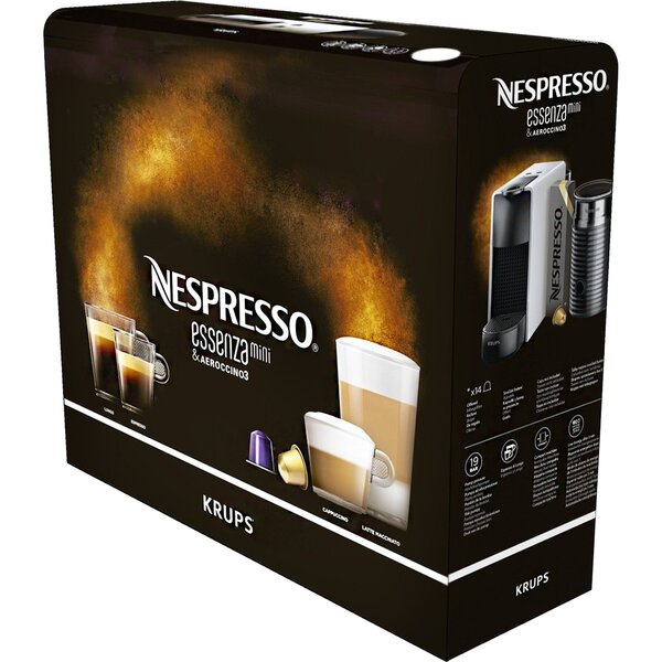 Krups Nespresso Essenza Mini &amp; Aeroccino3 - capsule coffee maker, black