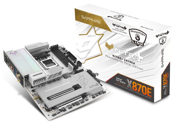 Sapphire NITRO+ X870EA WiFi 7 Phantom Link Polar AM5 ATX Motherboard