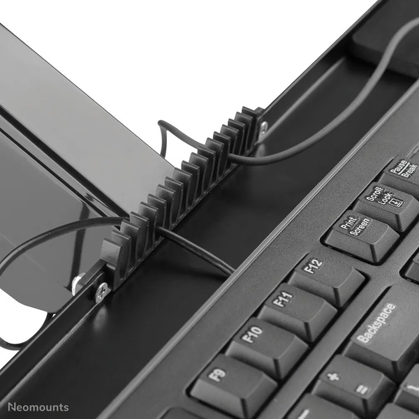 Neomounts desk mounted sit-stand workstation Screen Keyboard &amp; Mouse