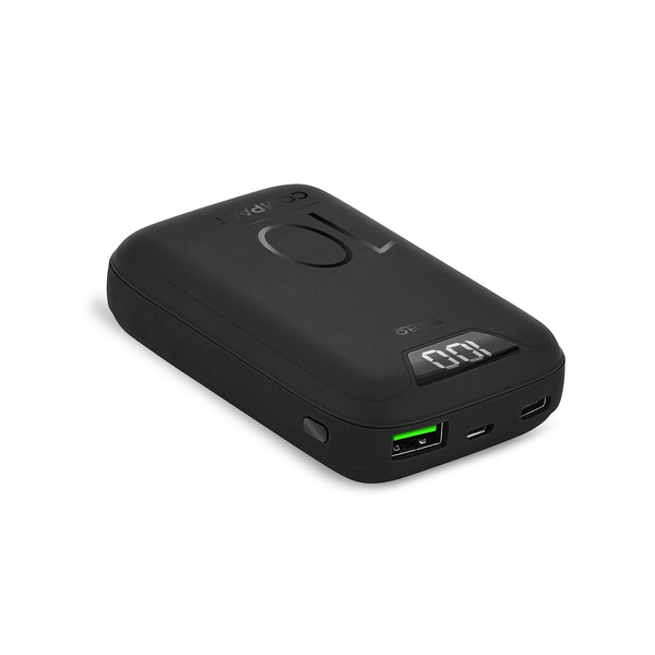 Power Bank 10.000mAh Display USB-A+USB-C 15W Black