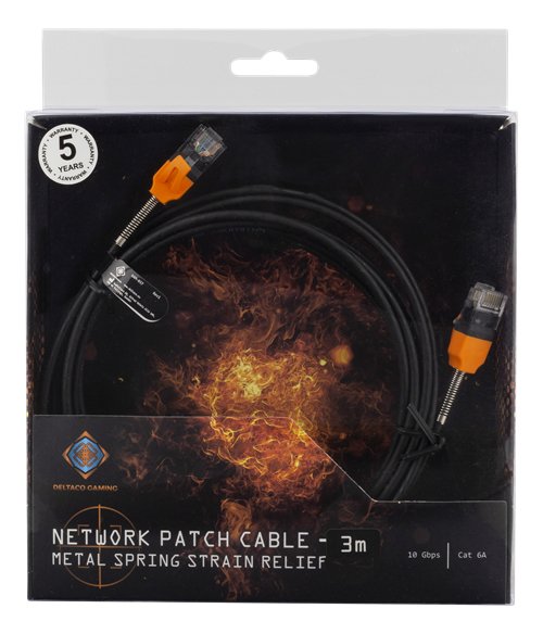 Deltaco Gaming Cat6a U/UTP - network cable, 3 m, Black
