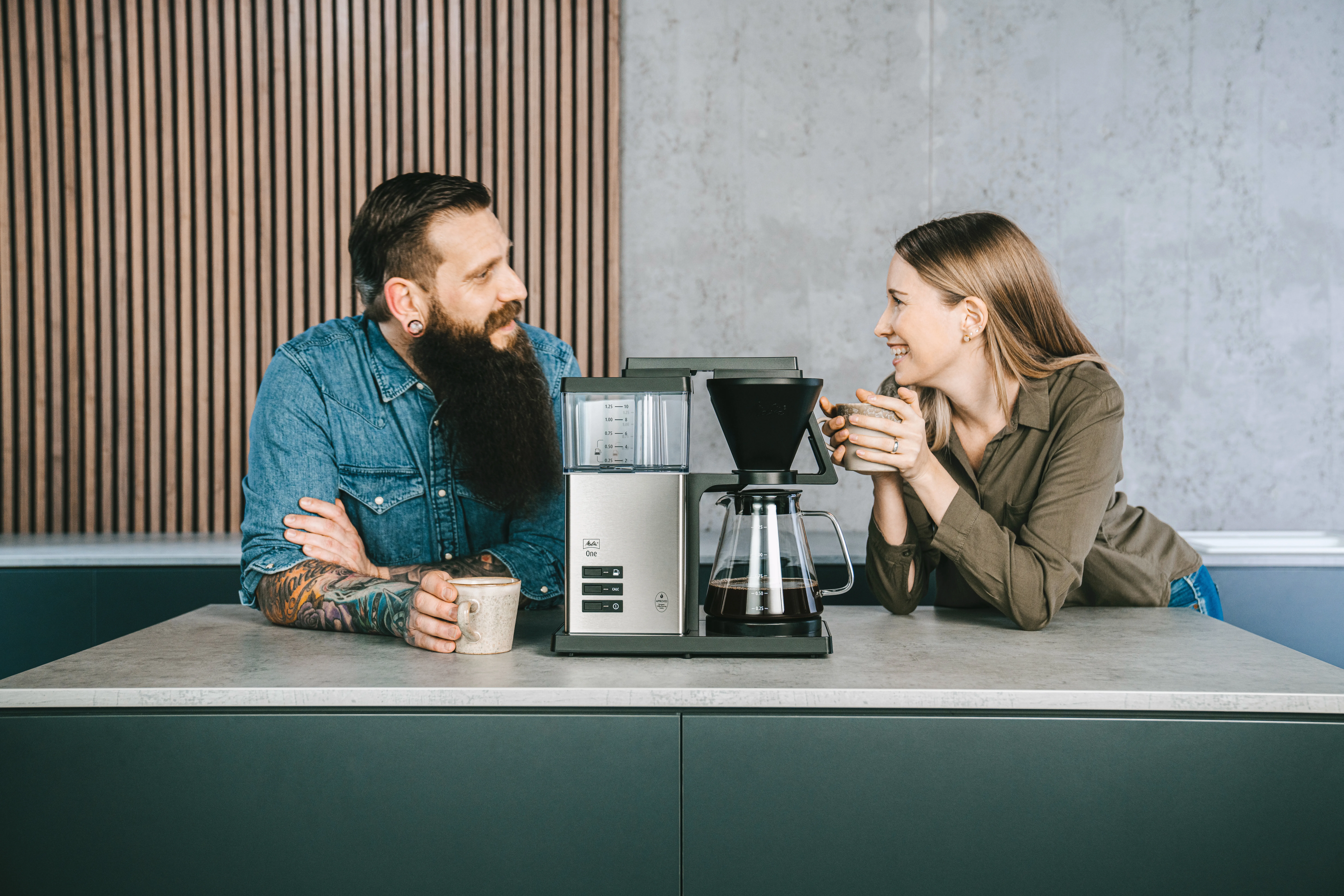 Melitta One -kahvinkeitin, musta, Ruostumaton teräs, Läpinäkyvä