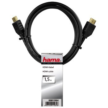 HAMA HDMI Johto 1,5m Ethernet Bulk Musta Kullattu