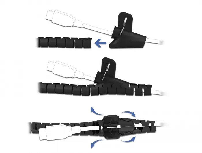 Delock - Cable wrap &amp; installation tool - 2.5 m - black