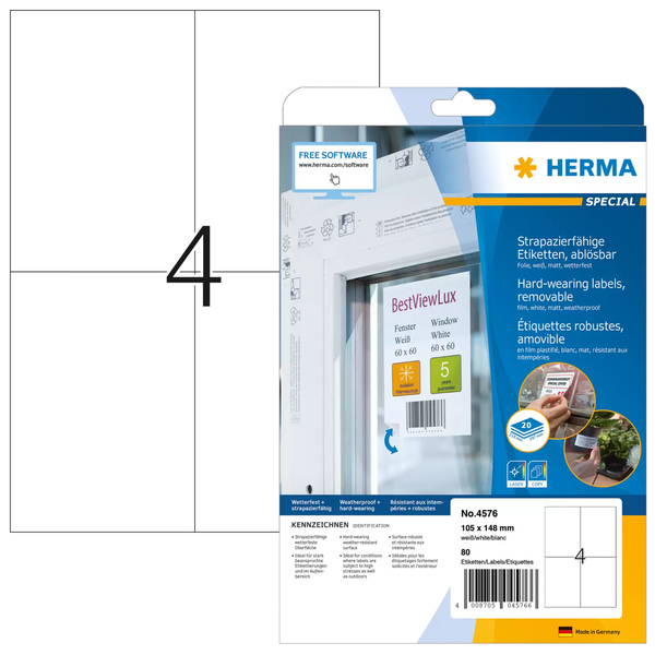 Herma label removable weather-resistant 105x148 (80)