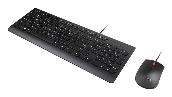 Lenovo Essential ergonomiskt tangentbord och mus, svart