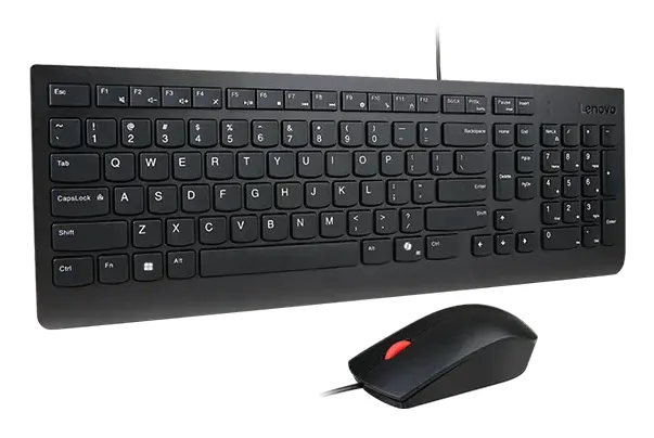 Lenovo Essential ergonomiskt tangentbord och mus, svart