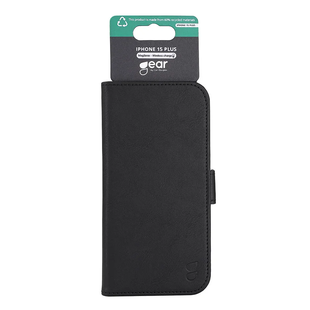 GEAR Wallet MagSeries, iPhone 15 Plus -lompakkokotelo, Musta