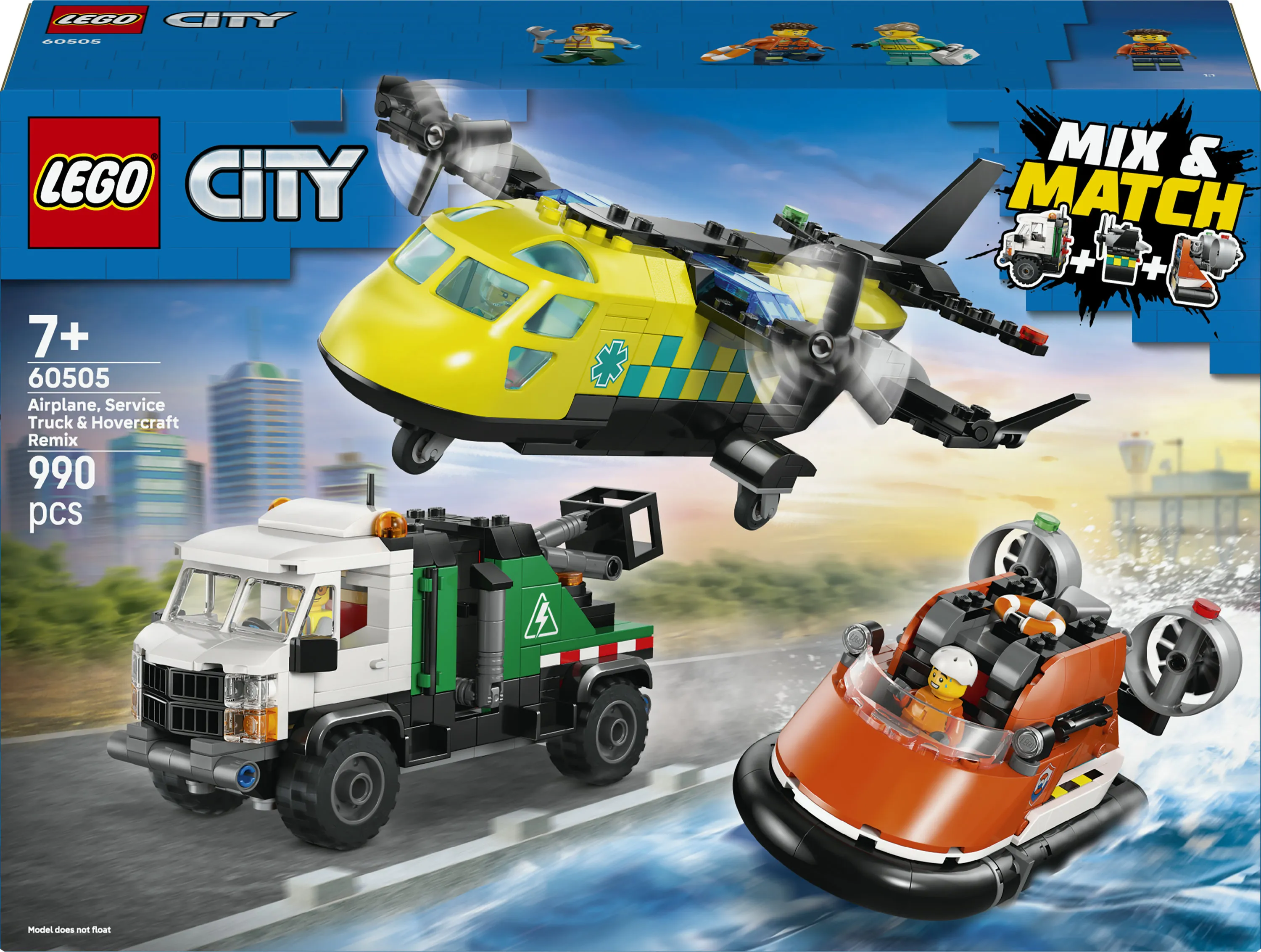 LEGO City Airplane, Maintenance Truck and Hovercraft 60505