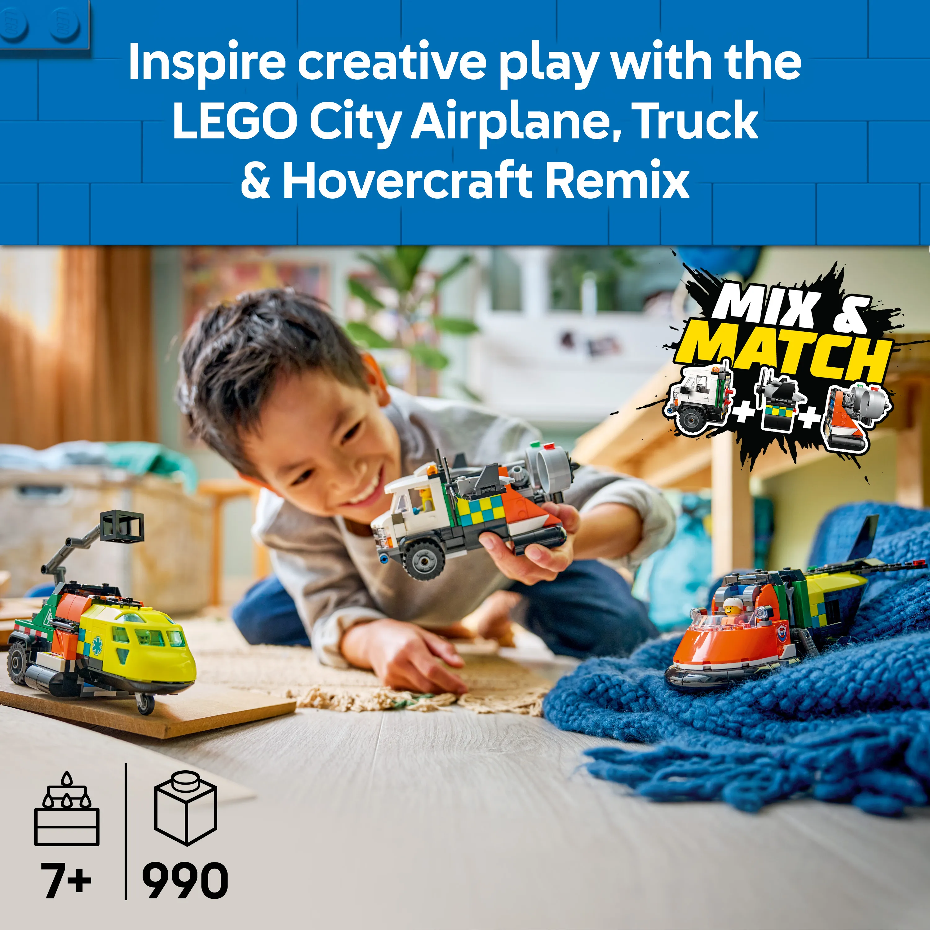 LEGO City Airplane, Maintenance Truck and Hovercraft 60505