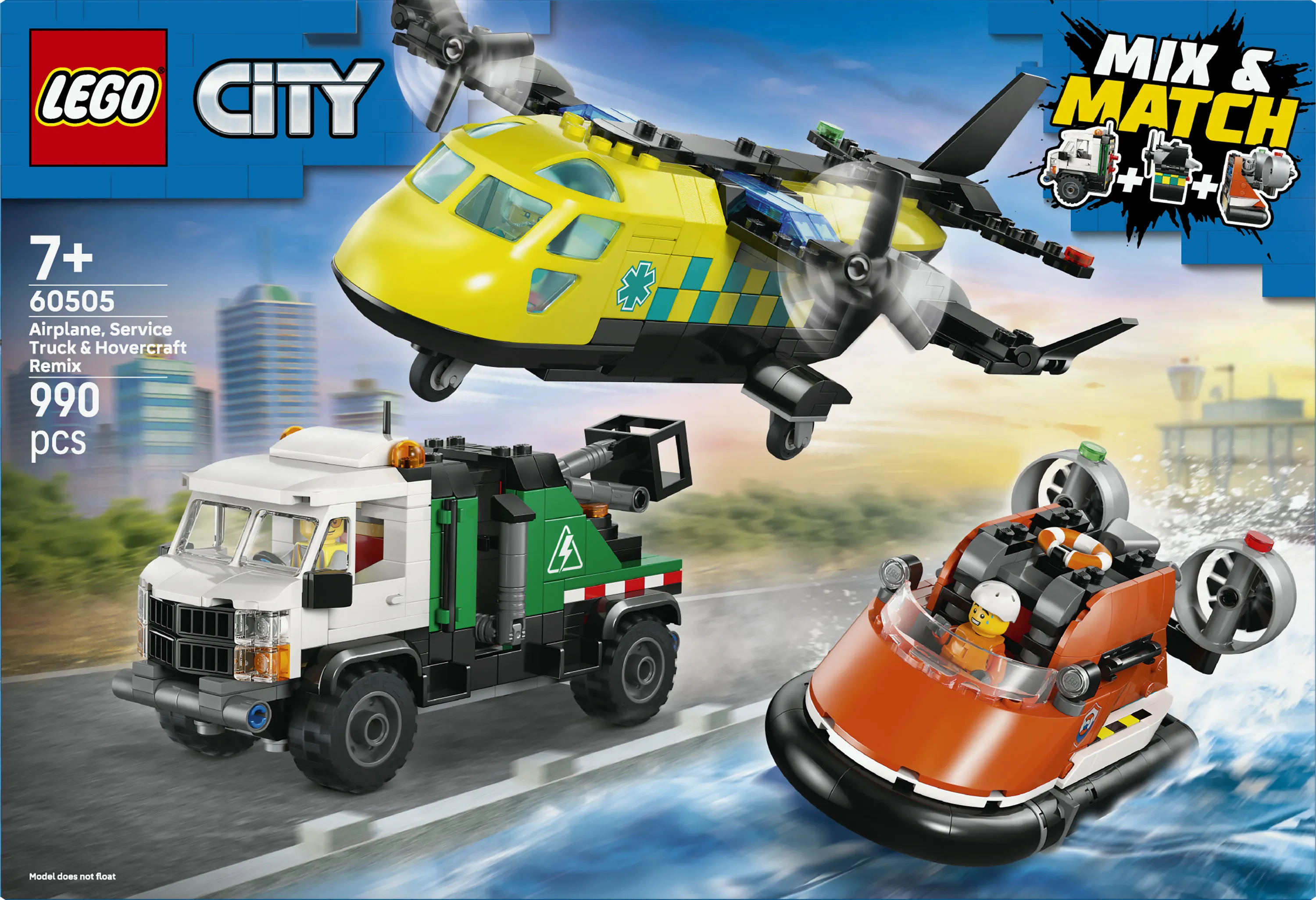 LEGO City Airplane, Maintenance Truck and Hovercraft 60505