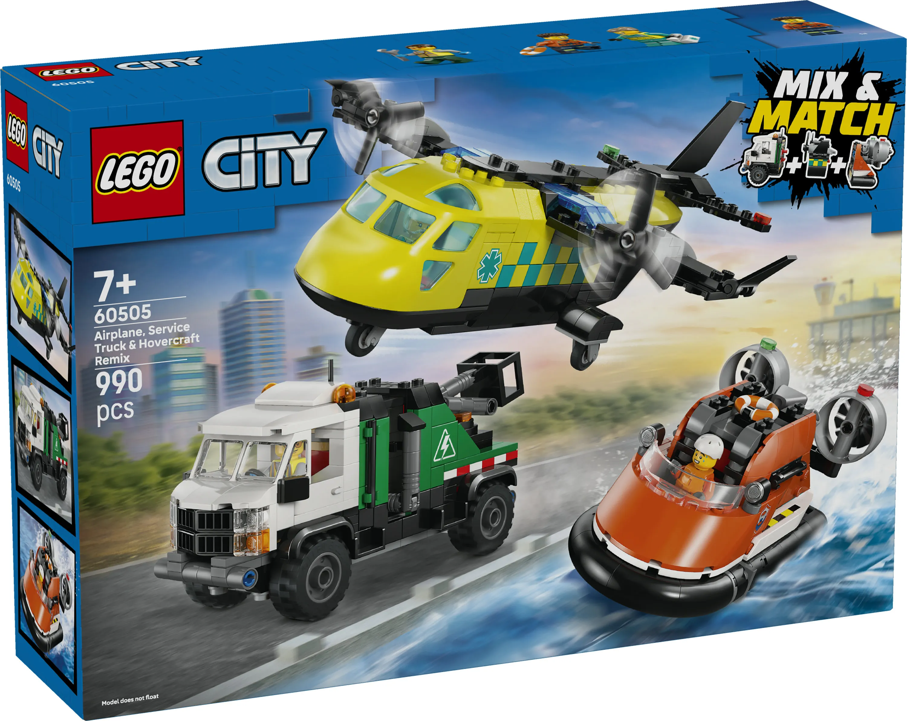 LEGO City Airplane, Maintenance Truck and Hovercraft 60505