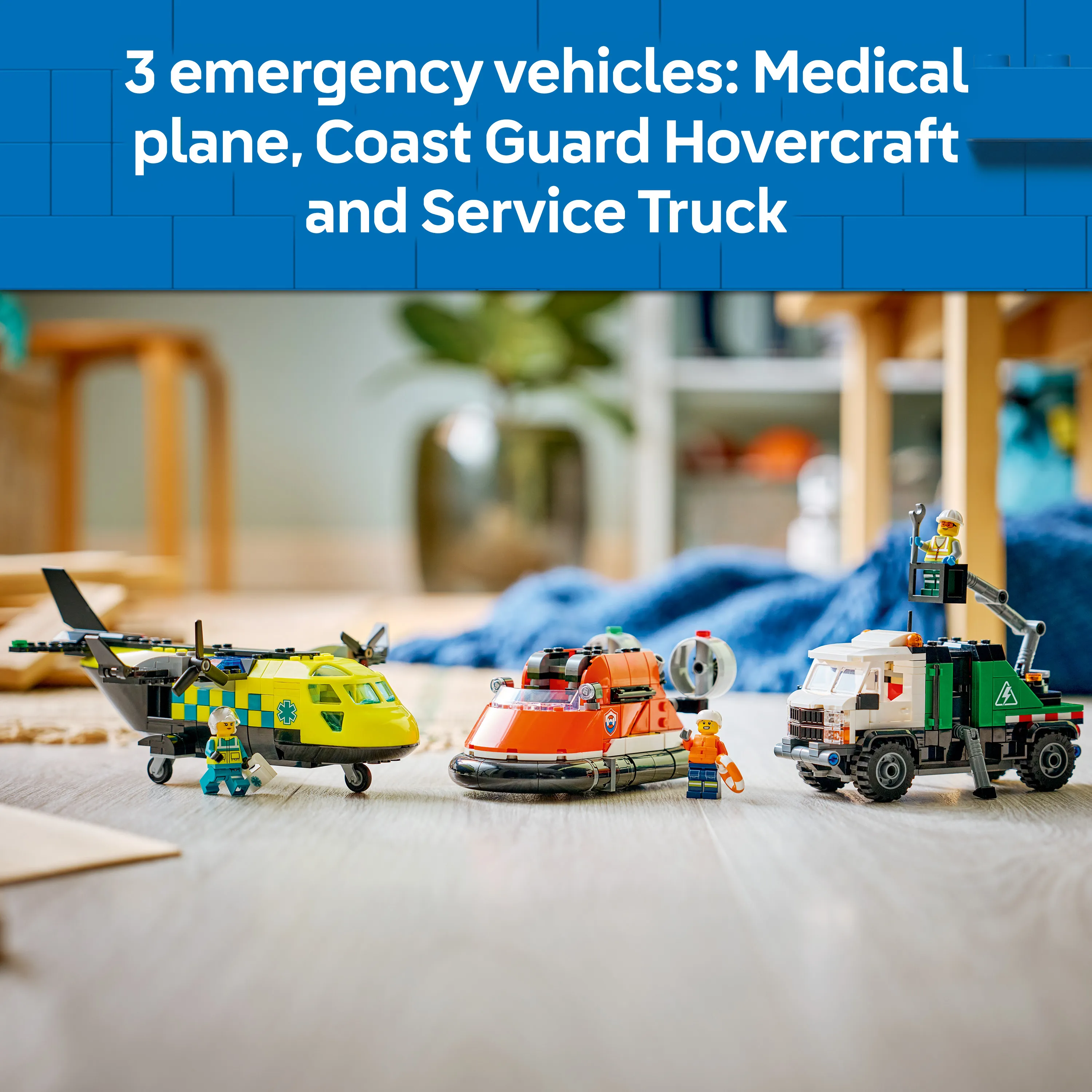 LEGO City Airplane, Maintenance Truck and Hovercraft 60505