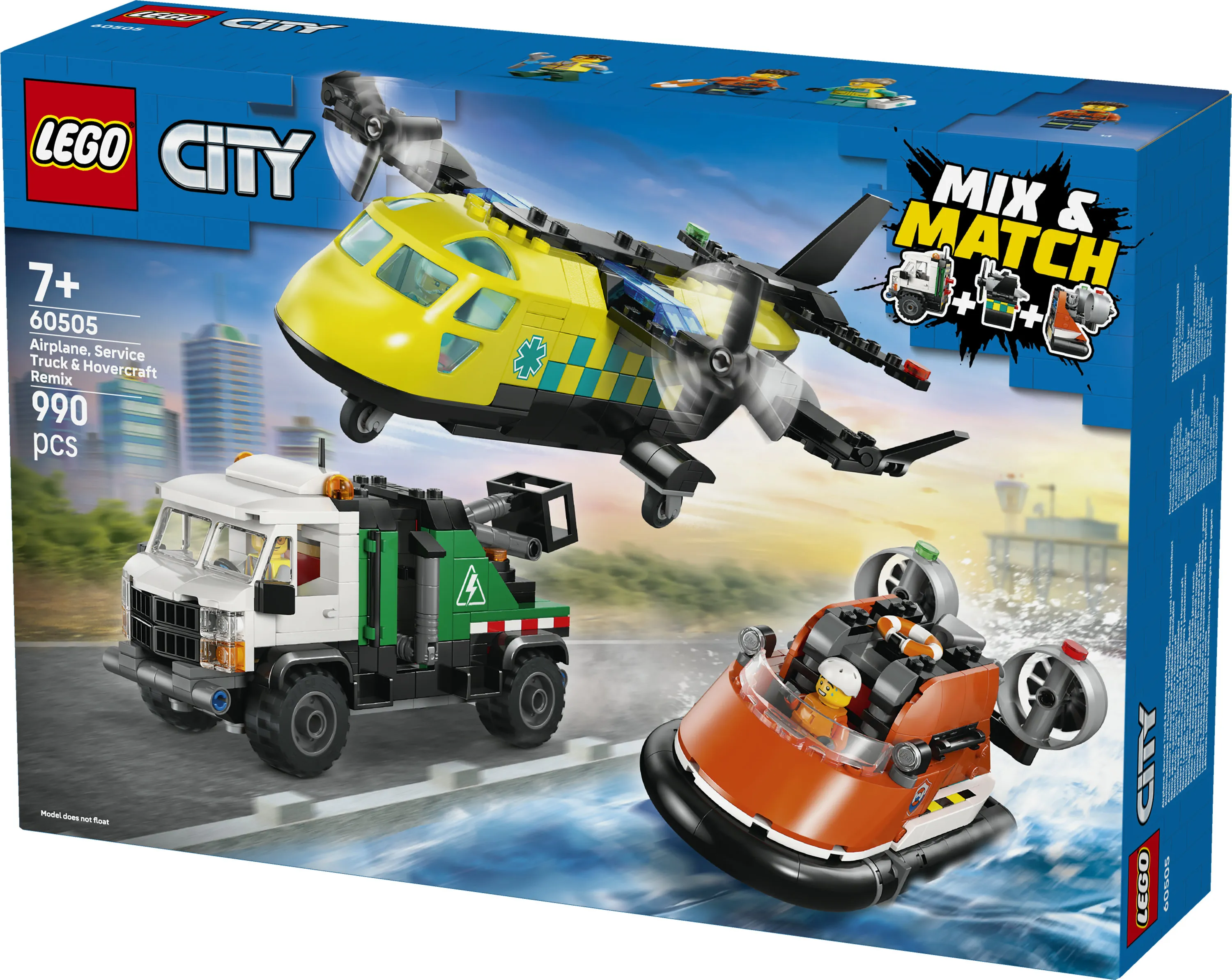 LEGO City Airplane, Maintenance Truck and Hovercraft 60505
