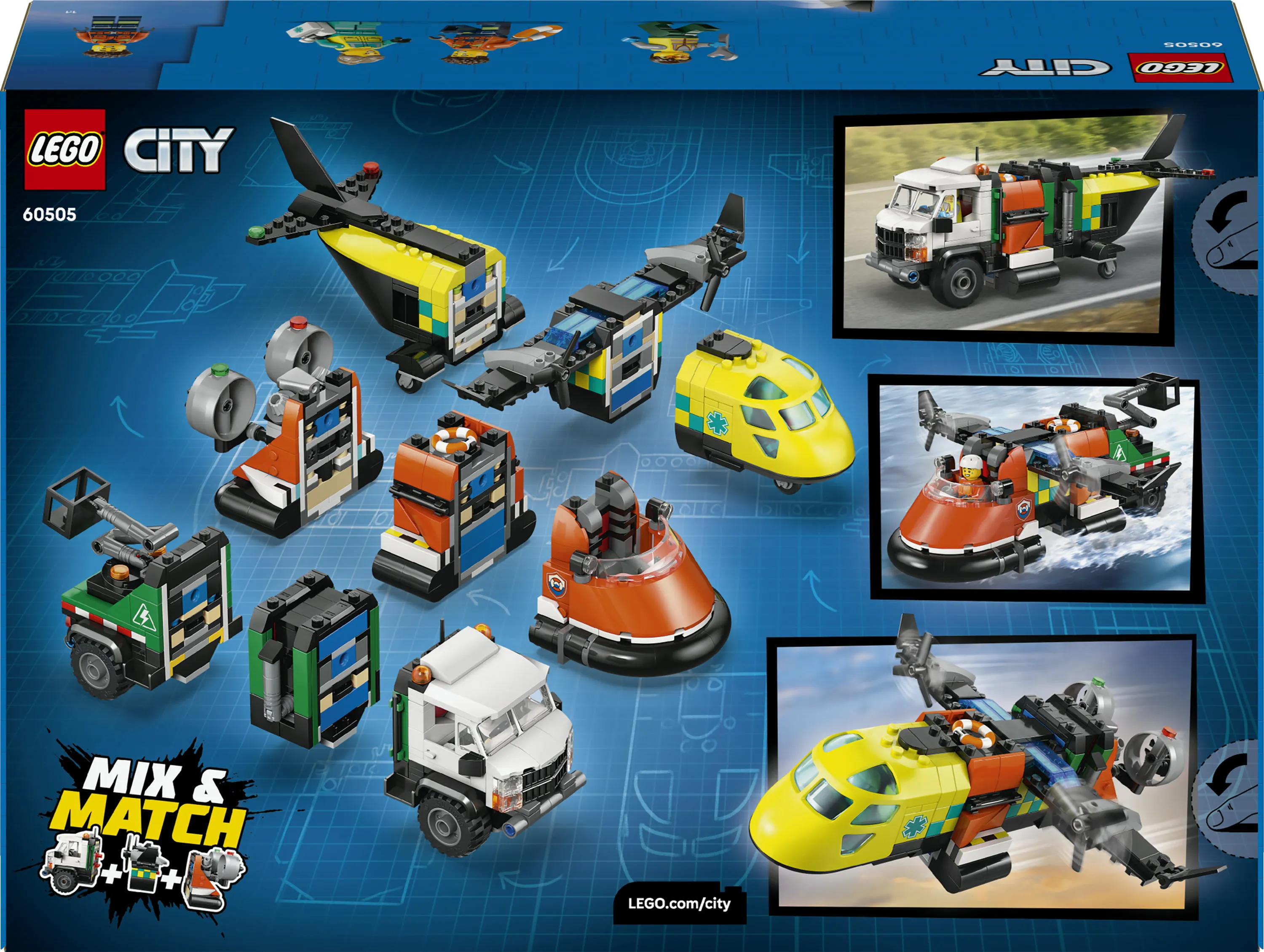 LEGO City Airplane, Maintenance Truck and Hovercraft 60505