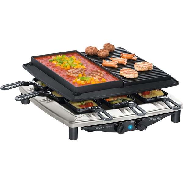 Steba RC 4 Plus Deluxe Raclette, 1450 W, Stainless steel