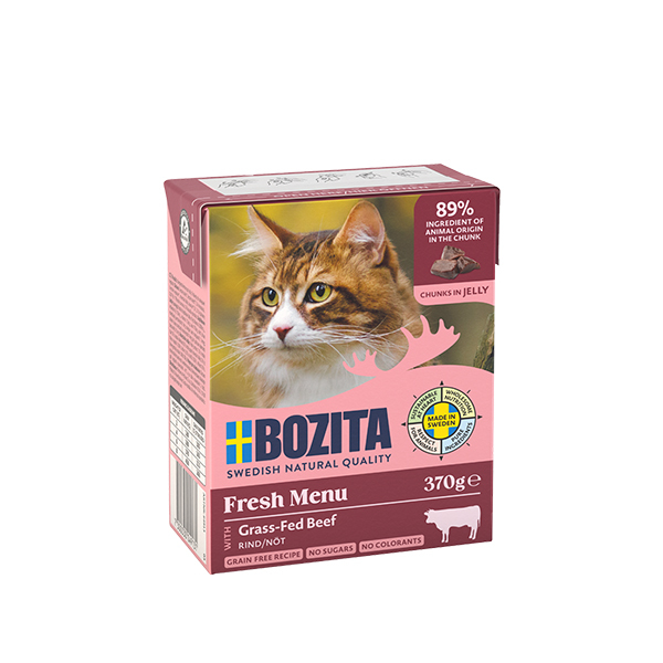 Bozita Indoor Sterilised with Beef Chunks in Jelly, V&aring;tfoder f&ouml;r katt, Adult, 85 g